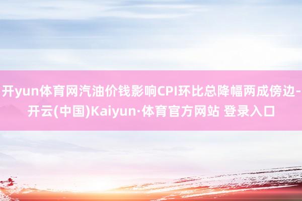 开yun体育网汽油价钱影响CPI环比总降幅两成傍边-开云(中国)Kaiyun·体育官方网站 登录入口