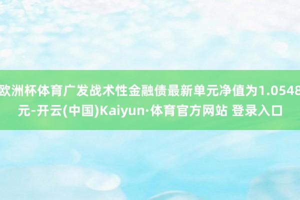 欧洲杯体育广发战术性金融债最新单元净值为1.0548元-开云(中国)Kaiyun·体育官方网站 登录入口