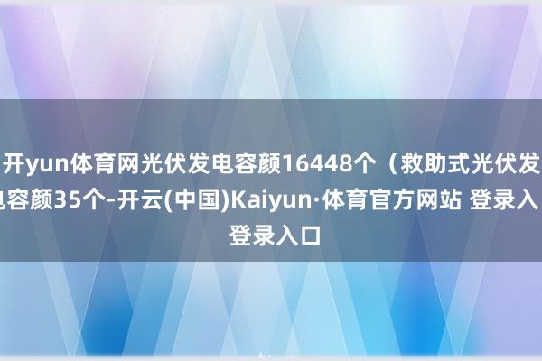 开yun体育网光伏发电容颜16448个（救助式光伏发电容颜35个-开云(中国)Kaiyun·体育官方网站 登录入口