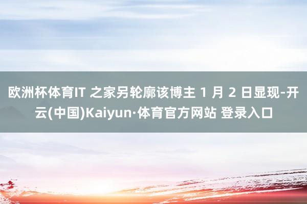 欧洲杯体育IT 之家另轮廓该博主 1 月 2 日显现-开云(中国)Kaiyun·体育官方网站 登录入口